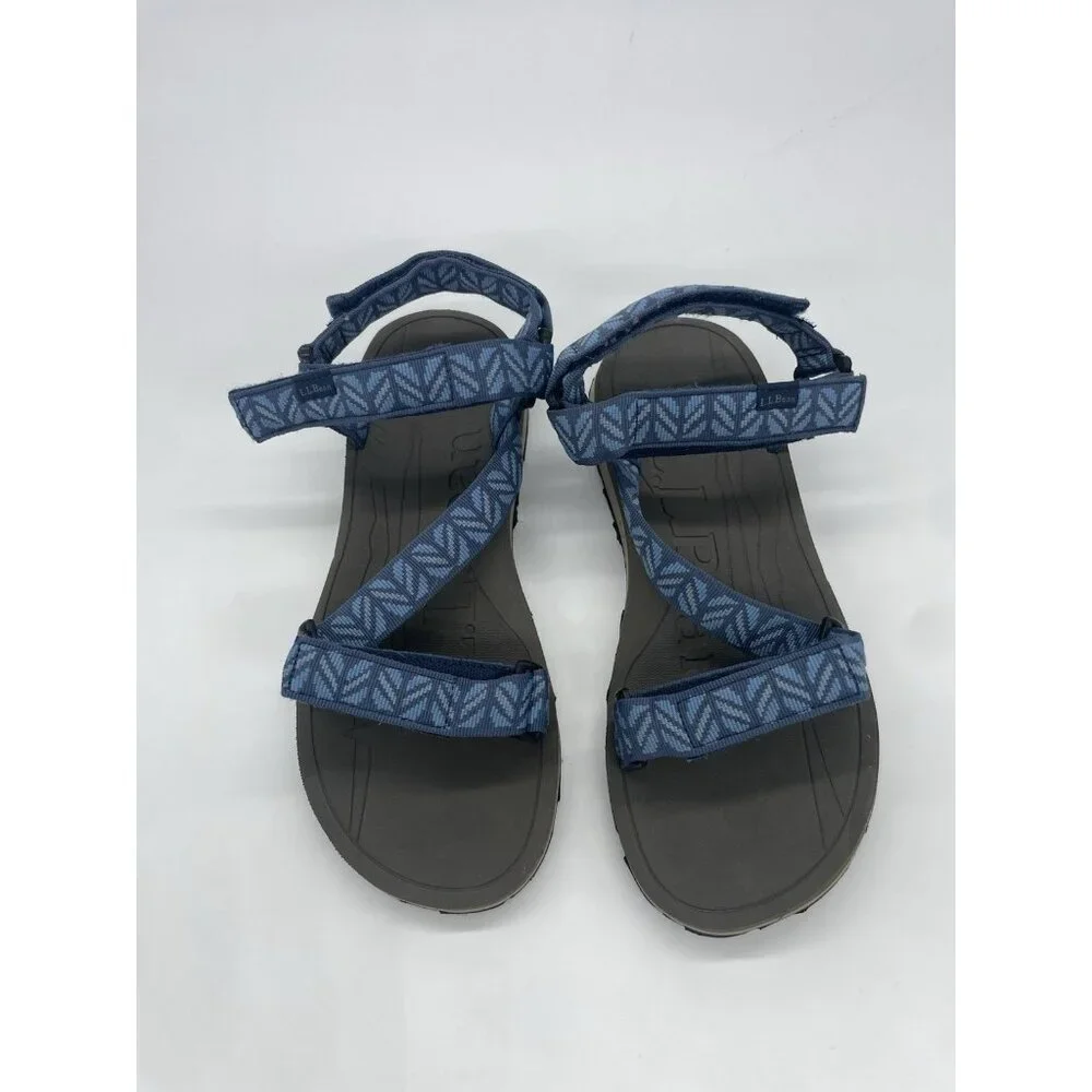 Land's End Men's Sandals Blue 11 Walking Hiking Hook&Loop Closure Outdoor Casual